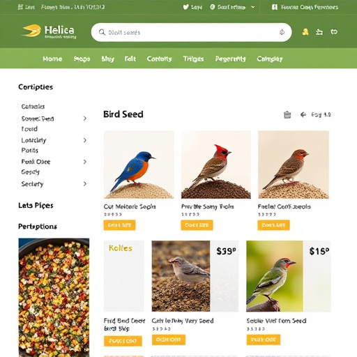 Online store page showing bird seed options