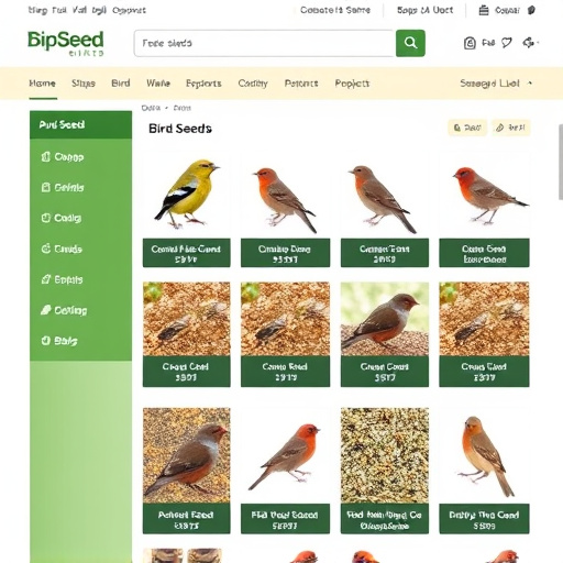 Online store page showing bird seed options