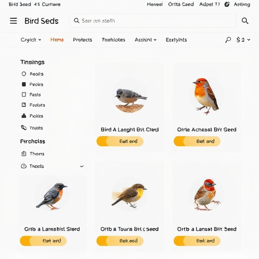 Online store page showing bird seed options