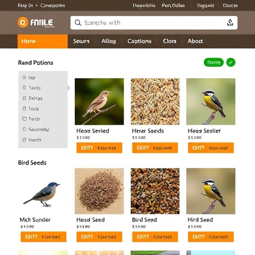 Online store page showing bird seed options