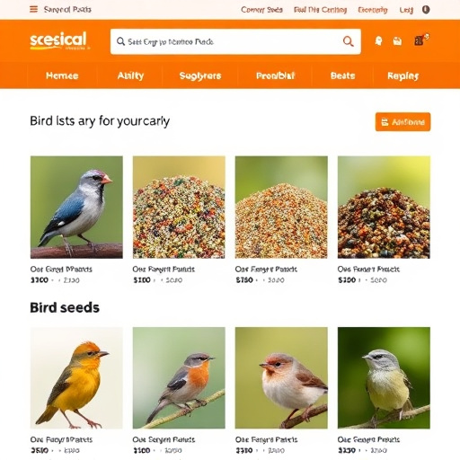 Online store page showing bird seed options