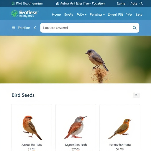 Online store page showing bird seed options