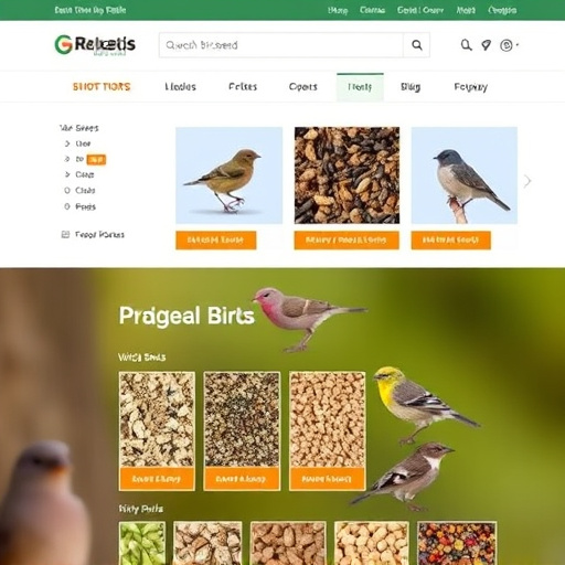 Online store page showing bird seed options