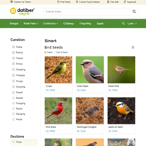 Online store page showing bird seed options