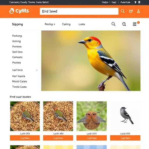 Online store page showing bird seed options