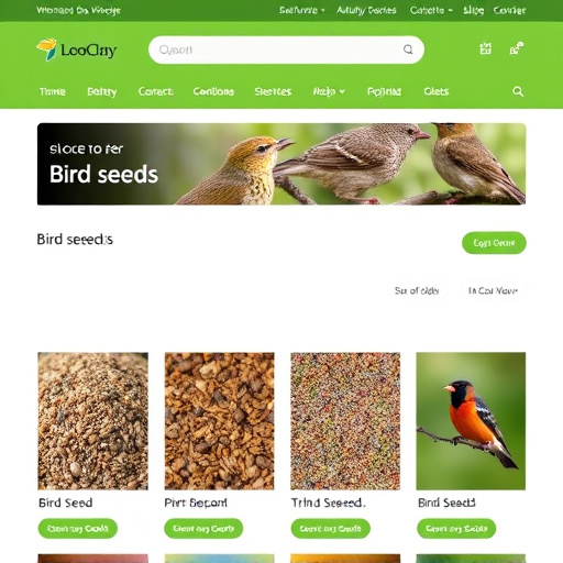 Online store page showing bird seed options
