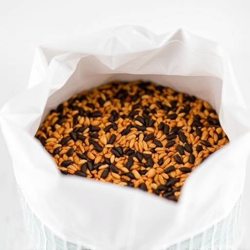 Open bag filled with bird seed mix