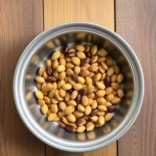 Open metal tray with sunflower seeds