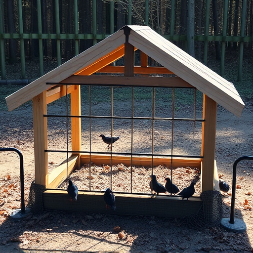 Open-sided shelter for ground feeding birds