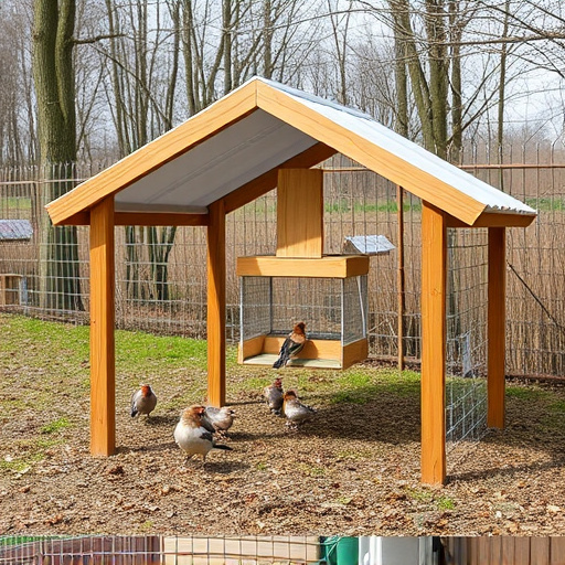 Open-sided shelter for ground feeding birds