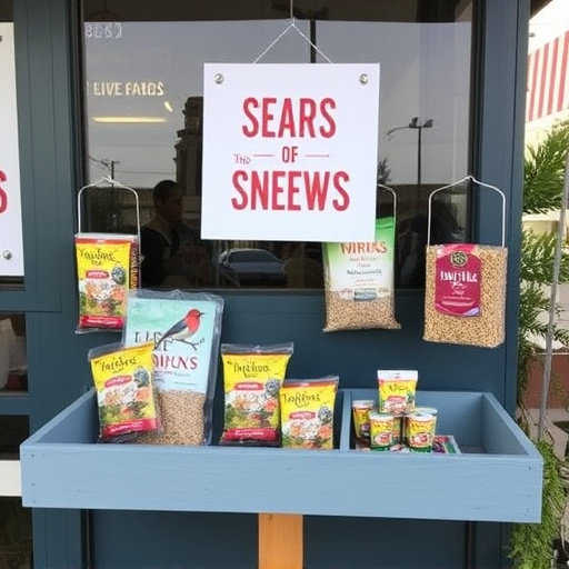 Outdoor display of bird seed deals