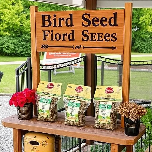 Outdoor display of bird seed deals