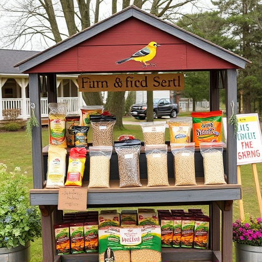 Outdoor display of bird seed deals