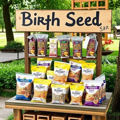 Outdoor display of bird seed deals