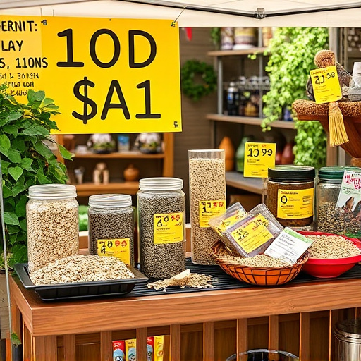 Outdoor display of bird seed deals