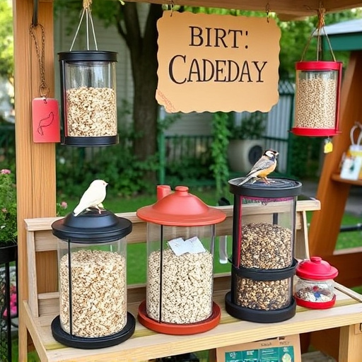 Outdoor display of bird seed deals