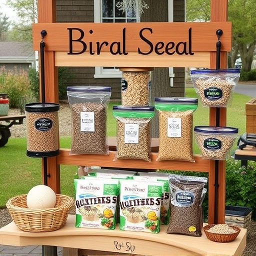 Outdoor display of bird seed deals