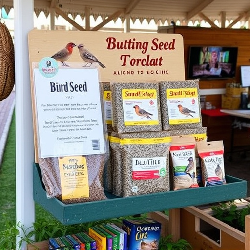 Outdoor display of bird seed deals