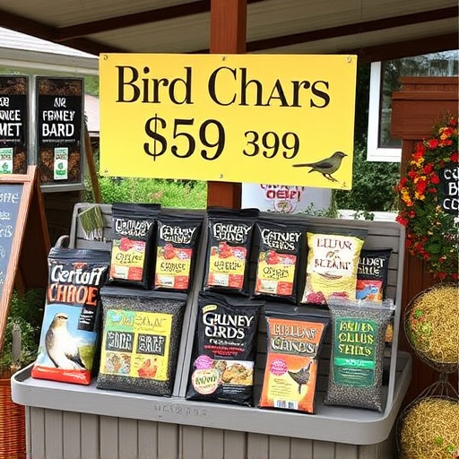 Outdoor display of bird seed deals