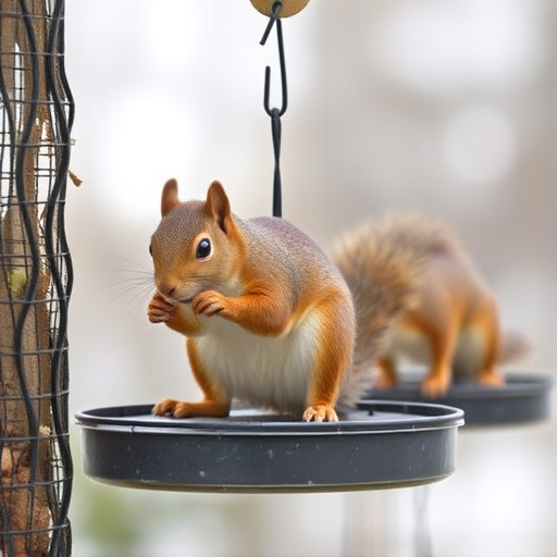 Outdoor feeder preventing squirrel access