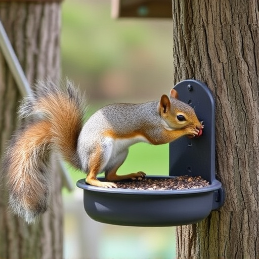Outdoor feeder preventing squirrel access