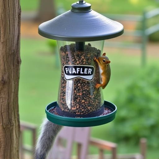 Outdoor feeder preventing squirrel access