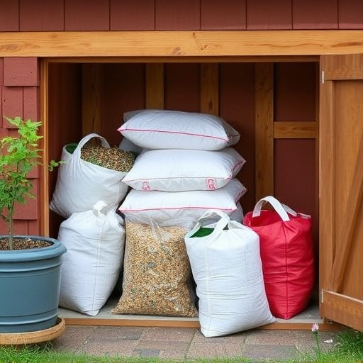 Outdoor storage of bird seed bags