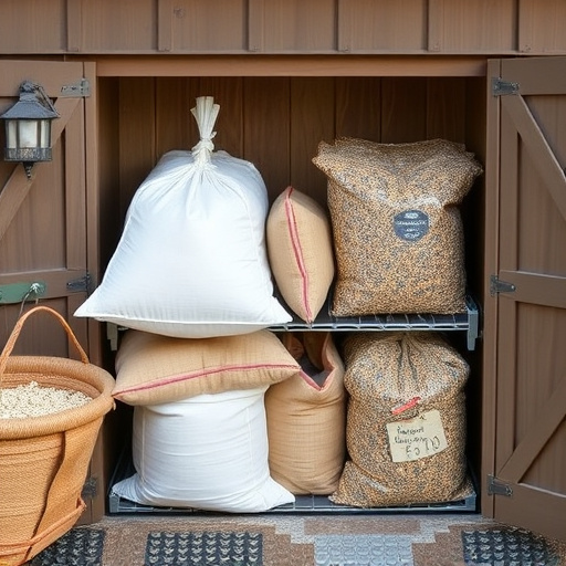 Outdoor storage of bird seed bags