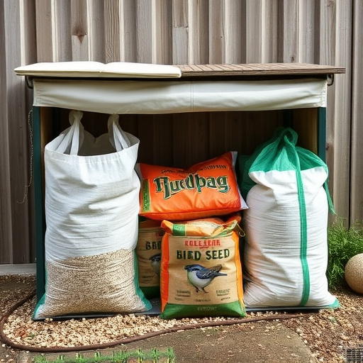 Outdoor storage of bird seed bags