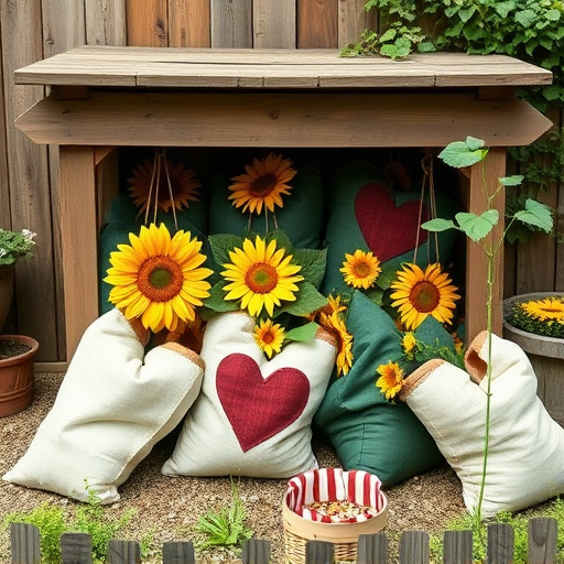 Outdoor storage of sunflower heart sacks