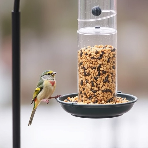 Overflow-free bird feeder with seed mix