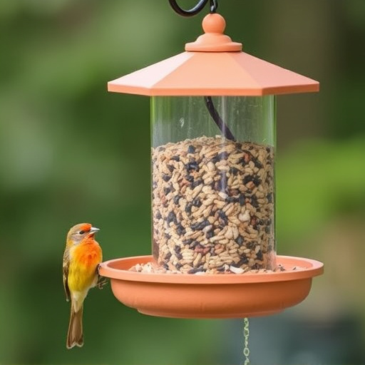 Overflow-free bird feeder with seed mix