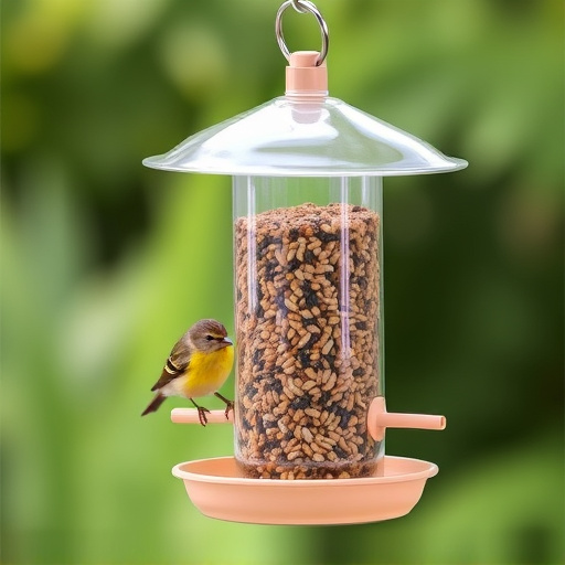 Overflow-free bird feeder with seed mix