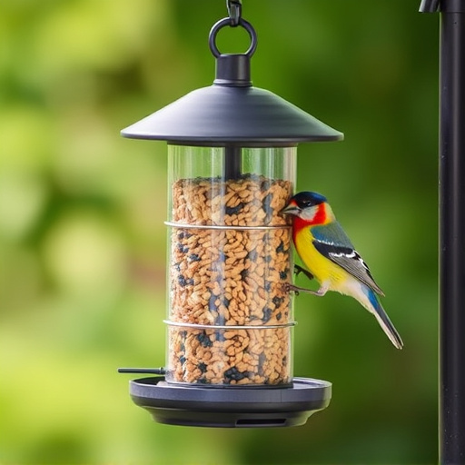 Overflow-free bird feeder with seed mix