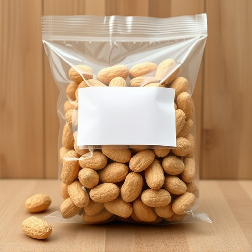 Packaged peanuts with clear label