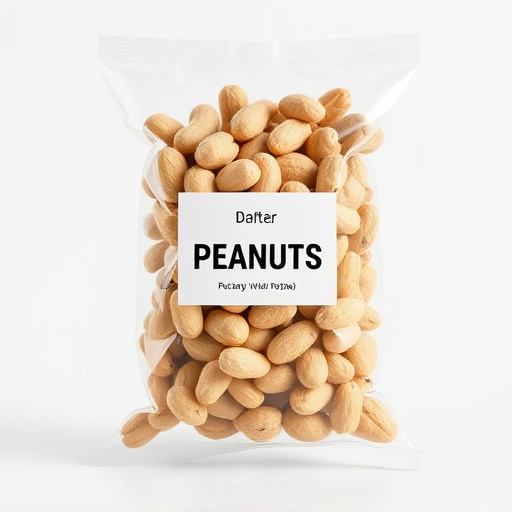 Packaged peanuts with clear label