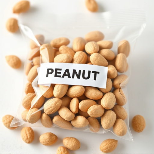 Packaged peanuts with clear label