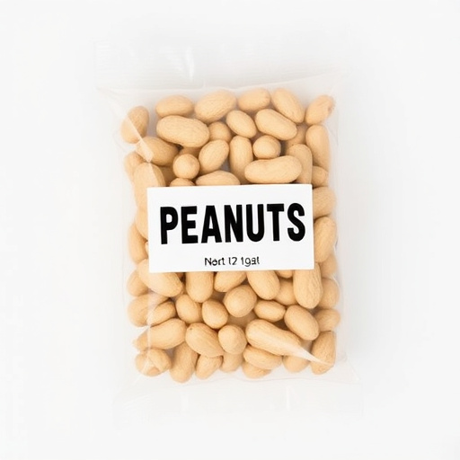 Packaged peanuts with clear label