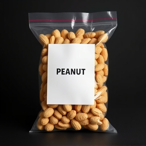 Packaged peanuts with clear label