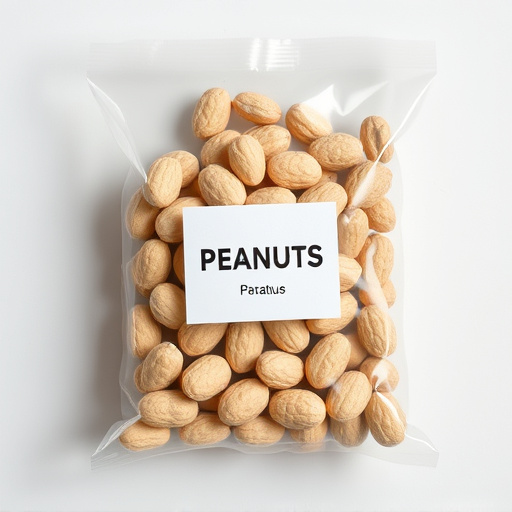 Packaged peanuts with clear label