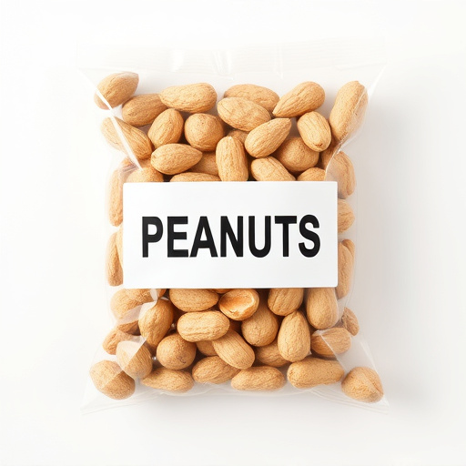 Packaged peanuts with clear label