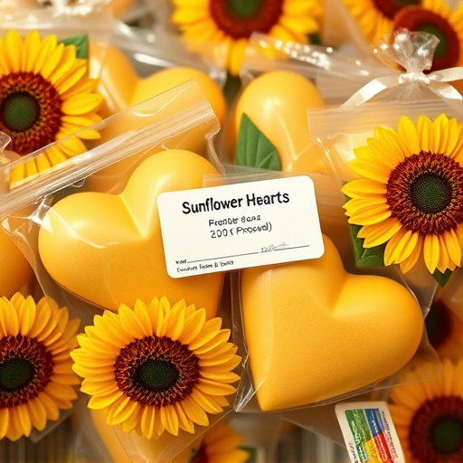 Packaged sunflower hearts with label visible
