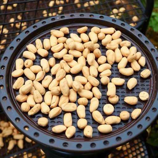 Peanuts scattered on garden feeding tray