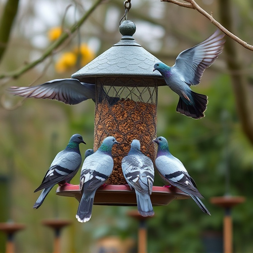 Pigeons excluded by clever feeder design