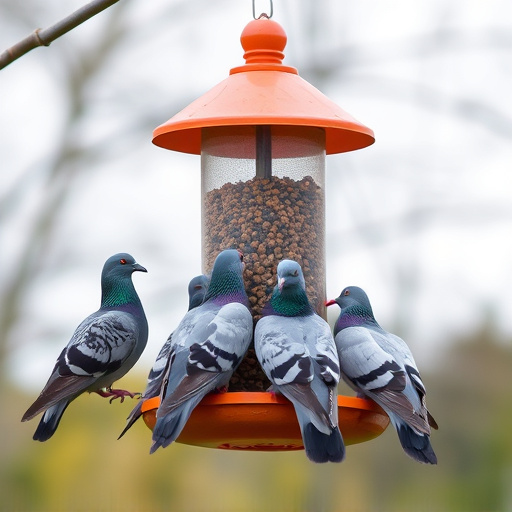 Pigeons excluded by clever feeder design