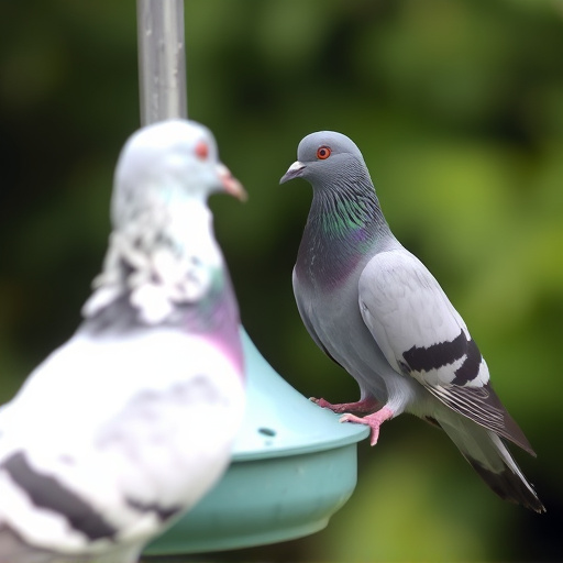 Pigeons excluded by clever feeder design