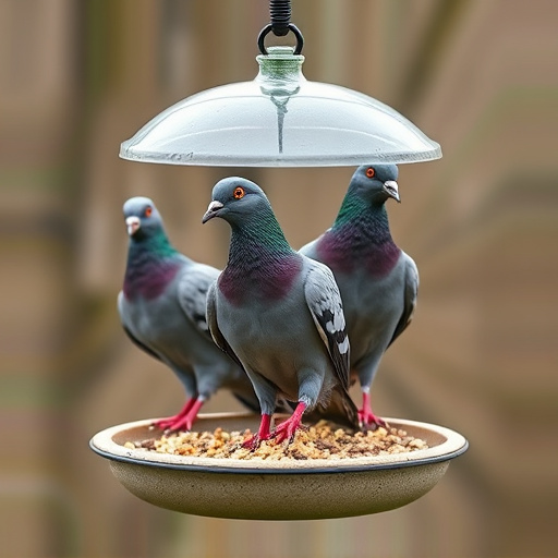 Pigeons excluded by clever feeder design