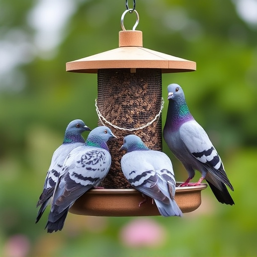 Pigeons excluded by clever feeder design