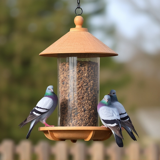 Pigeons excluded by clever feeder design