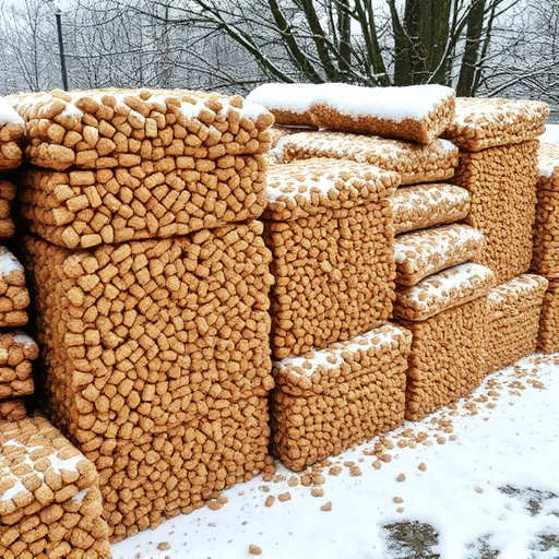 Piles of suet pellets for winter